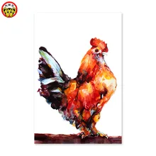 Животное курица абстрактная акварель акриловая DIY Цифровая живопись собственной ручной ОКРАСКИ ПОДАРОК создание