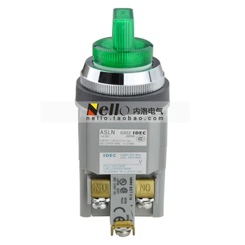 

[SA]30MM original authentic and spring green illuminated selection buttons ASLN32220DNG 24V AC / DC 2NO--3pcs/lot