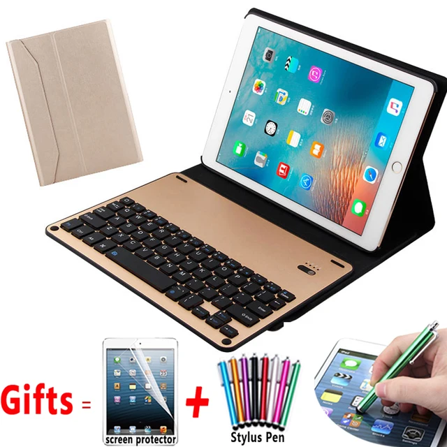 Special Price Aluminum Alloy Wireless Removeable Bluetooth Keyboard Smart Case Cover for Apple iPad Air 1 2 Pro 9.7 5 6 New iPad 9.7 2017 2018