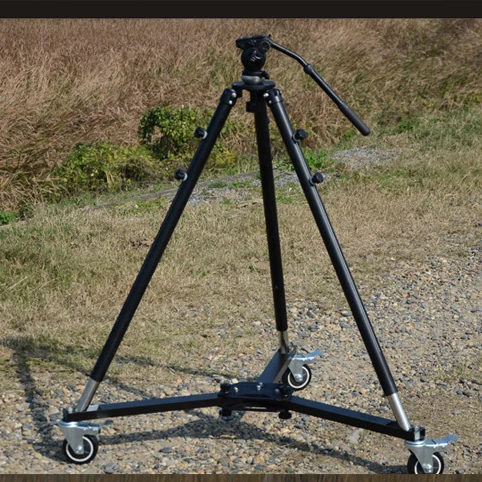 US $265.00 Twzz Professional 3 Wheels Trolley DollyBallheadTripod For Camera Jibs Camera Track Rail