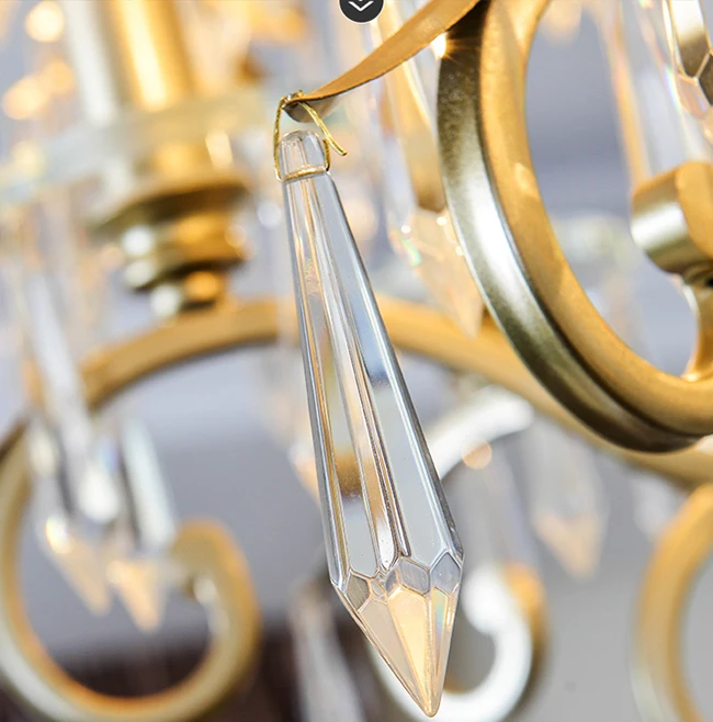 gold crystal leaves pendant lamp 10