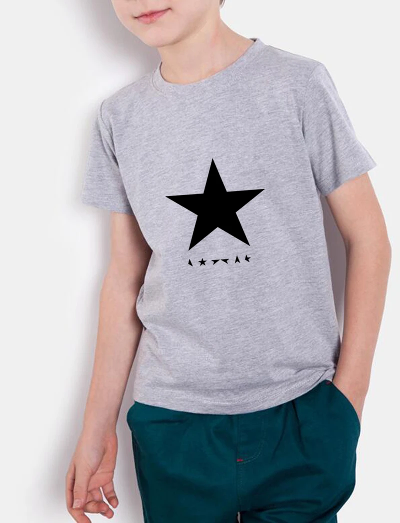 2018new модные летние брендовые-одежда black star печать плакатов Детские футболки с коротким рукавом Детские футболки бренд для мальчиков и девочек