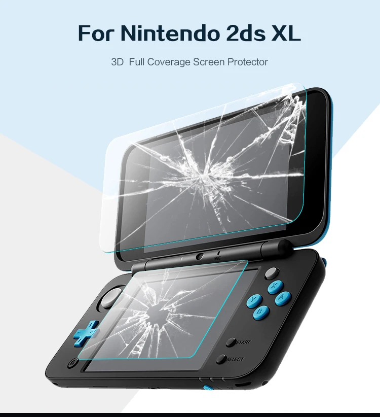 DATA FROG 2 шт закаленное стекло для защиты экрана для Nintend New 2DS XL/LL Premium Full Cover Защитная пленка для экрана