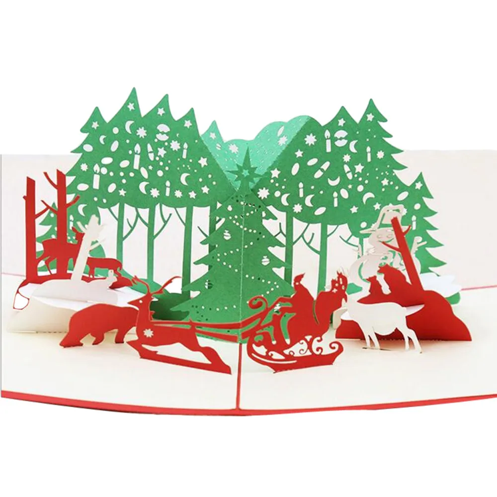 Рождественская открытка Подробная информация о 3D Популярной открытке рождественское поздравление подарок для ребенка праздник счастливый год Convites De Casamento Подарочная открытка - Цвет: E