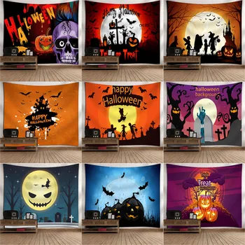 

Halloween tapestry Moon Pumpkin Tapestry Room Bedspread Wall Art Hanging Home Decor Grand 2O0928