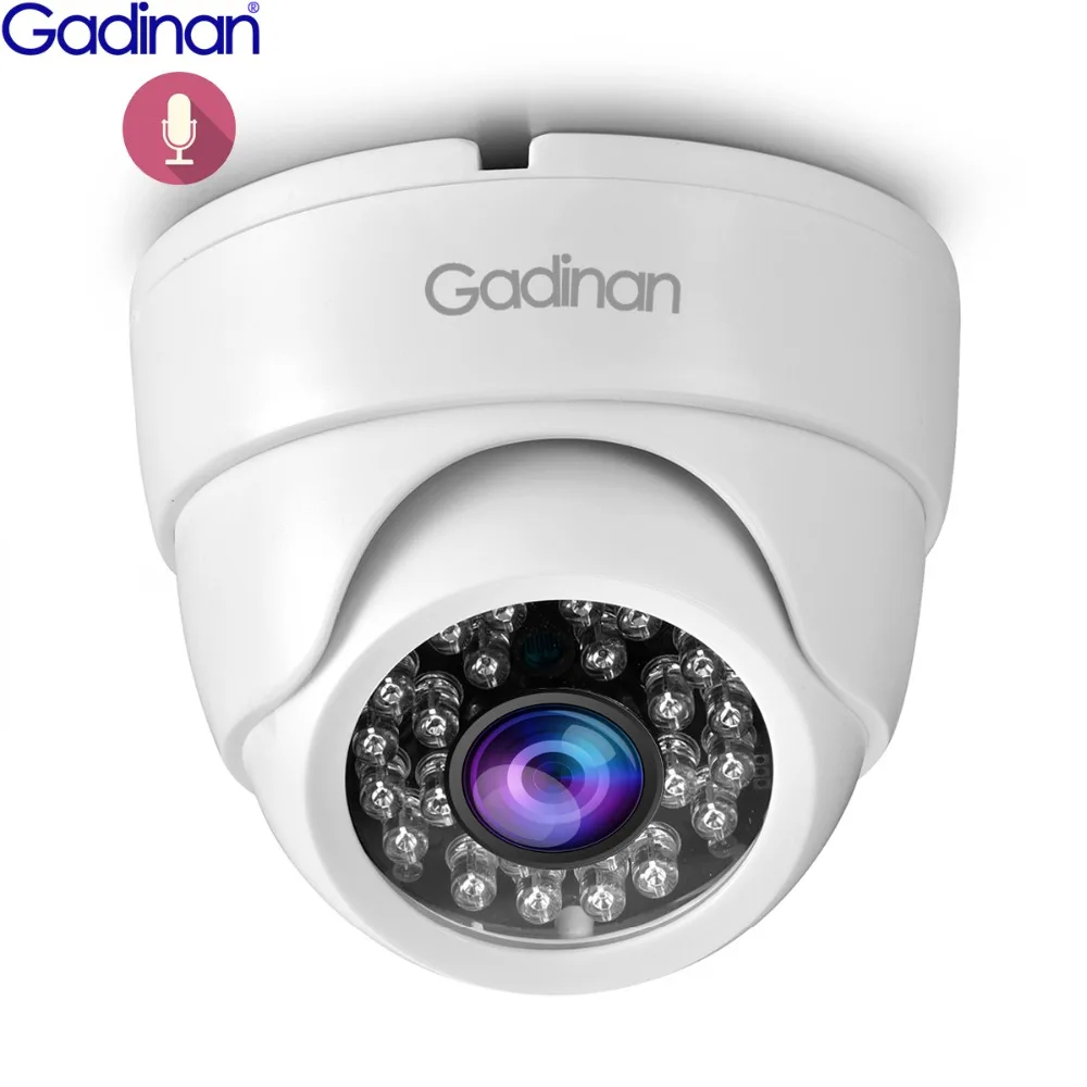 IP камера Gadinan H.265 Hi3516E + 1/2 8 ''SC4239 аудио Full HD 3 Мп 1080P ИК ночная купольная