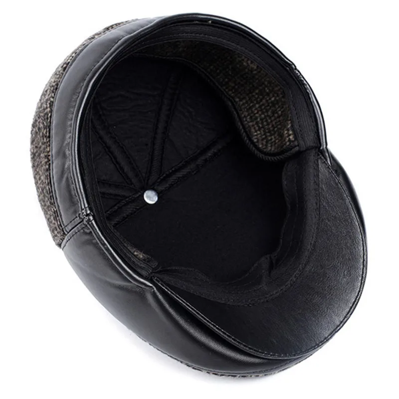 XdanqinX 2024 Winter New Men's Hat Woolen Thick Warm Berets With Earmuffs Male Bone Dad's Hat Trucker Winter Plush Fluff Hats 5