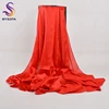 [BYSIFA] Chinese Silk Scarf Winter Women Long Satin Scarf Shawl Luxury Wine Red Scarves Simple Muslim Plain Head Scarf 180*90cm 4