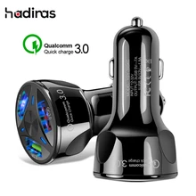 Быстрая зарядка 3,0 USB Автомобильное зарядное устройство для мобильного телефона в машине QC3.0 Быстрая зарядка двойной USB автомобильный адаптер зарядного устройства для телефона 3 порта