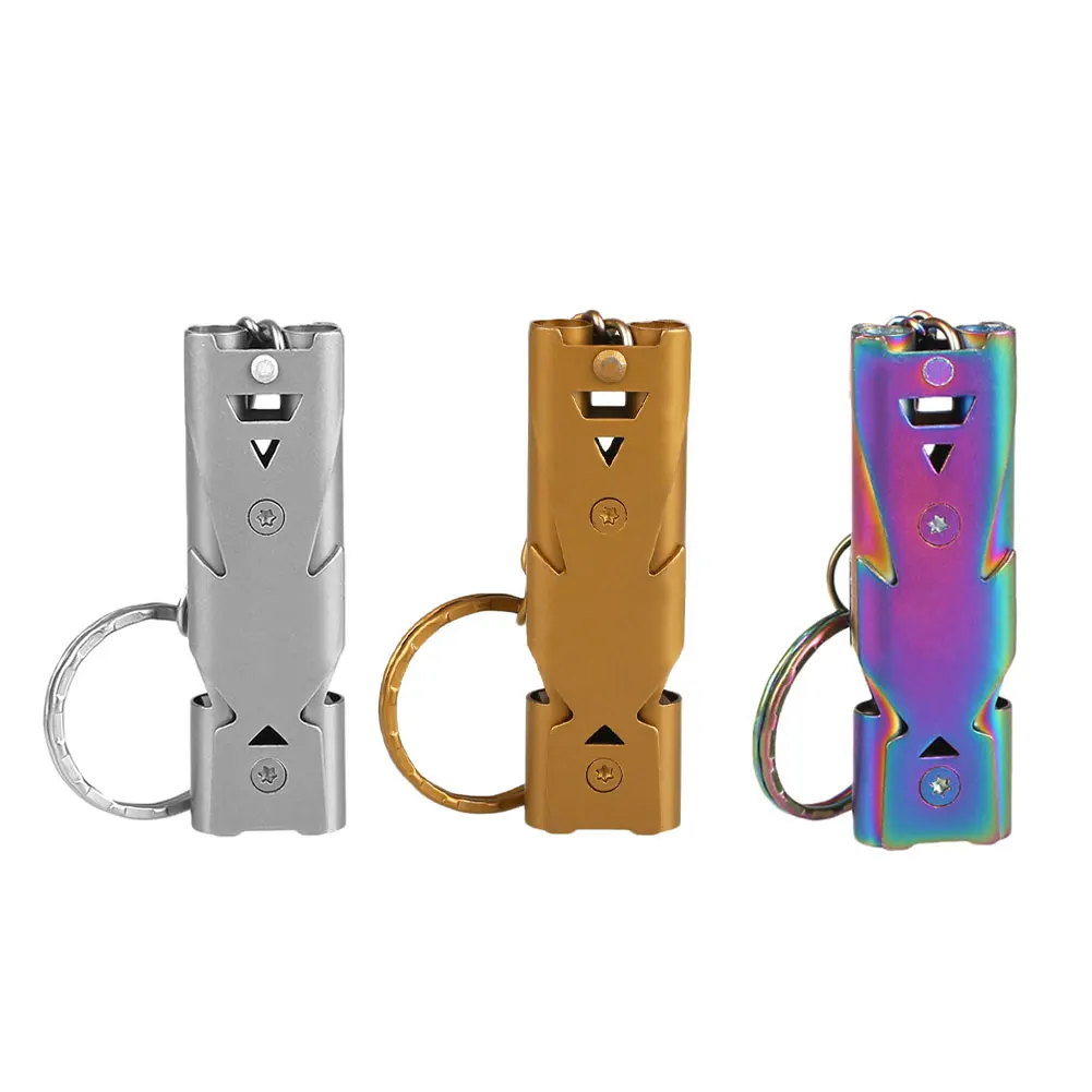 

Outdoor Hiking Rescue Emergency Survival Safety Metal Whistle Keychain Keyring