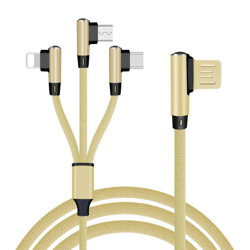 Reebeen ثلاثة في واحد كابل نقل بيانات لالروبوت ios نوع-c مايكرو USB للهاتف المحمول متعددة الوظائف واحد سحب ثلاثة بيانات تهمة