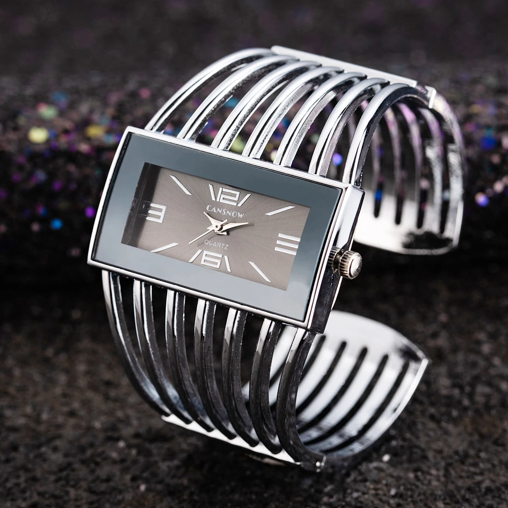 Good Buy Silver Watch Clock Montre Bracelet Square Gold CANSNOW Women's Luxury Relogio Lady Dial BxpaJyy9