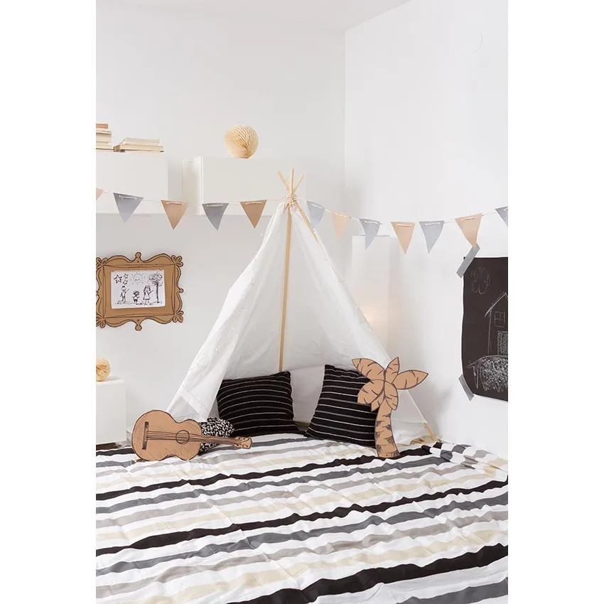 Vinyl Indoor Room White Wall Baby Shower Backdrop Photography Tent Guitar Flags Kids Birthday Party Photo Booth G-455