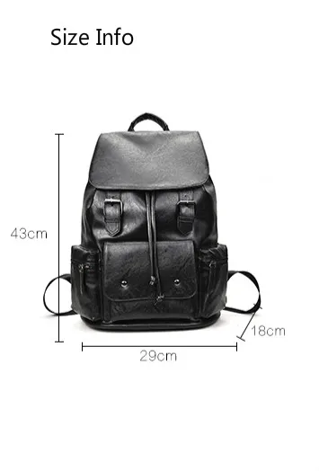 Fzmбаи Модные мужские флип Топ рюкзак большой емкости школьный для студентов колледжа шикарный PU дорожная сумка-мешок