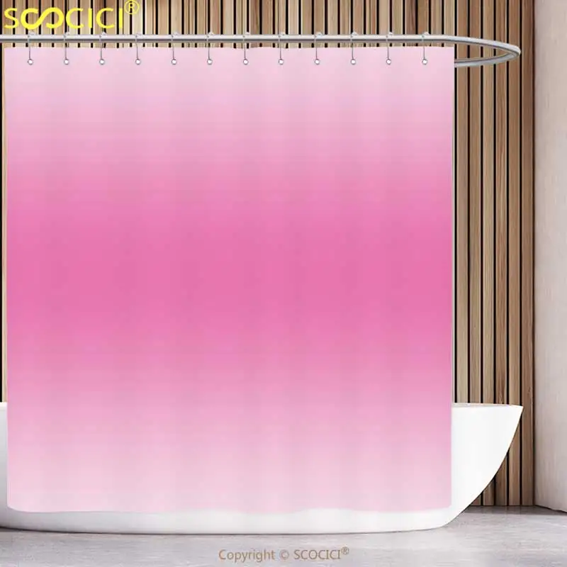 

Polyester Shower Curtain Ombre Fairytale Cotton Candy Inspired Girly Design Room Decorations Digital Modern Art Print Pink