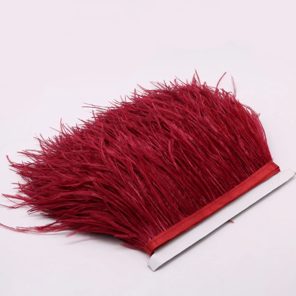 7 burgundy ostrich feather fringe 3