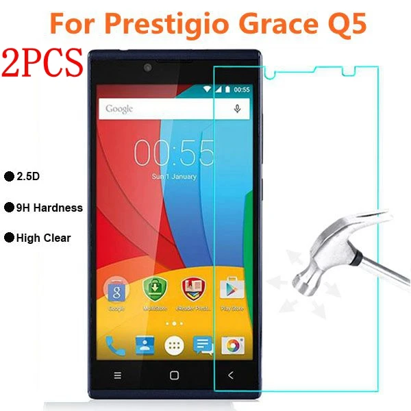 

2PCS Original Full Glue Tempered Glass For Prestigio Grace Q5 Screen Protector protective film For 5506 PSP5506 DUO Glass