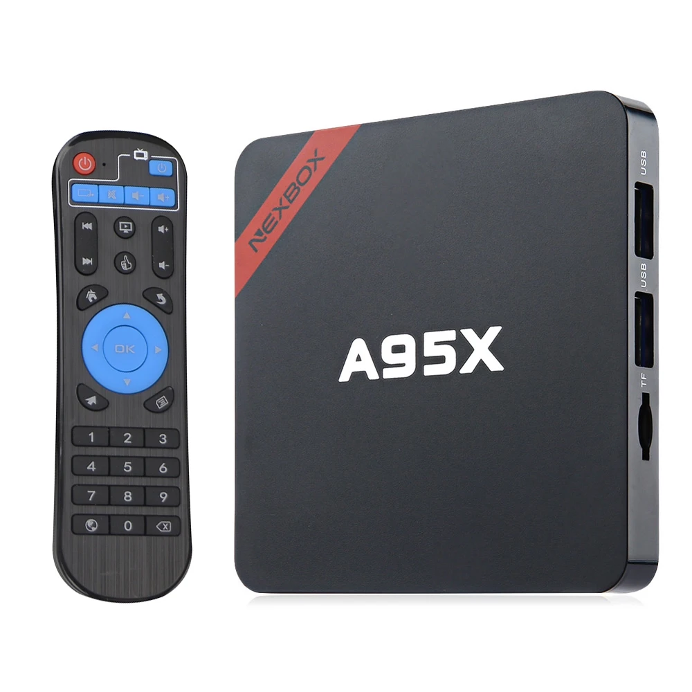 

NEXBOX A95X S905W Android 6.0 TV Box Quad Core 1G/8G H.265 2.4GWIFI+BT4.0 4K*2K Media Player