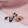 PATAYA New Arrivals Dark Blue Water Drop Natural Zircon Dangle Earrings Women 585 Rose Gold Wedding Party Trendy Jewelry 2 Color ► Photo 2/6