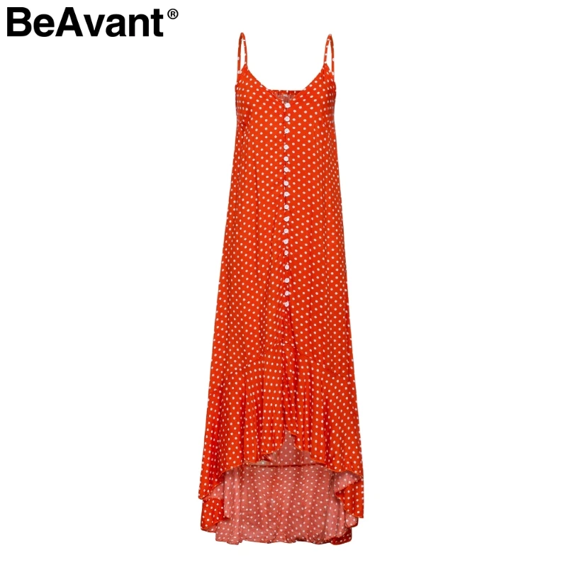 BeAvant, богемное, сексуальное, v-образный вырез, в горошек, с принтом, макси платье, женское, элегантное, на тонких бретелях, на пуговицах, платье, летнее, Пляжное, длинное, женское платье