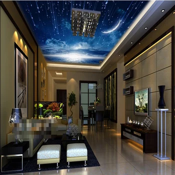 

Outer Space sky Stars 5D Papel Mural 3d Ceiling Mural Wallpaper for Ceiling Kids Room 3D Wall Ceiling Photo Mural Wall paper
