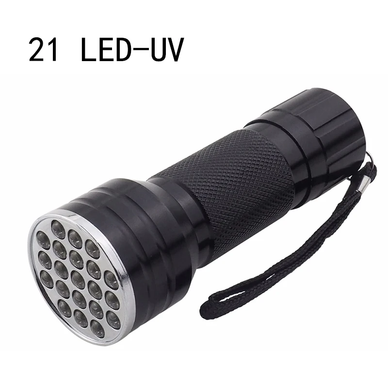 Anjoet High quality UV Light 51LED 21LED 100LED UV Light 395-400nm LED UV Flashlight torch light lamp safety UV detection - Испускаемый цвет: 21LED