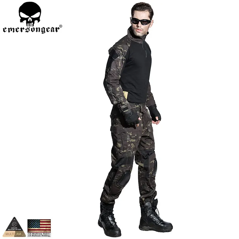 EMERSONGEAR Airsoft BDU Tactical Uniform Combat Shirt Pants with Elbow