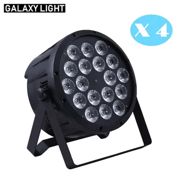 

4Pcs/Lot 18x12W RGBW 4in1 led par light DMX Stage Lights Professional Flat Par Can for Party KTV Disco DJ professional lighting