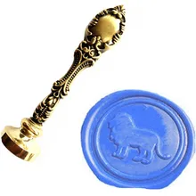 Винтажный Лев роскошный воск уплотнение штамп латунный Павлин металлическая ручка подарочный набор изображение на заказ логотип