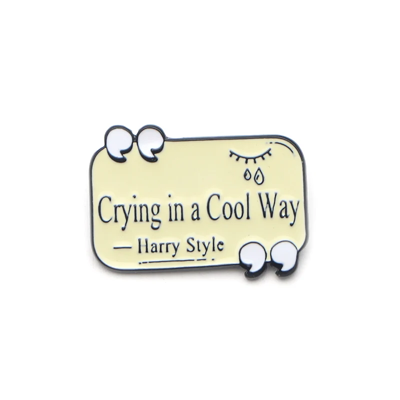 P3176 дунманли Гарри стили плач в прохладном пути металлические эмалированные булавки и броши для женщин мужчин Нагрудный значок для рюкзака подарки