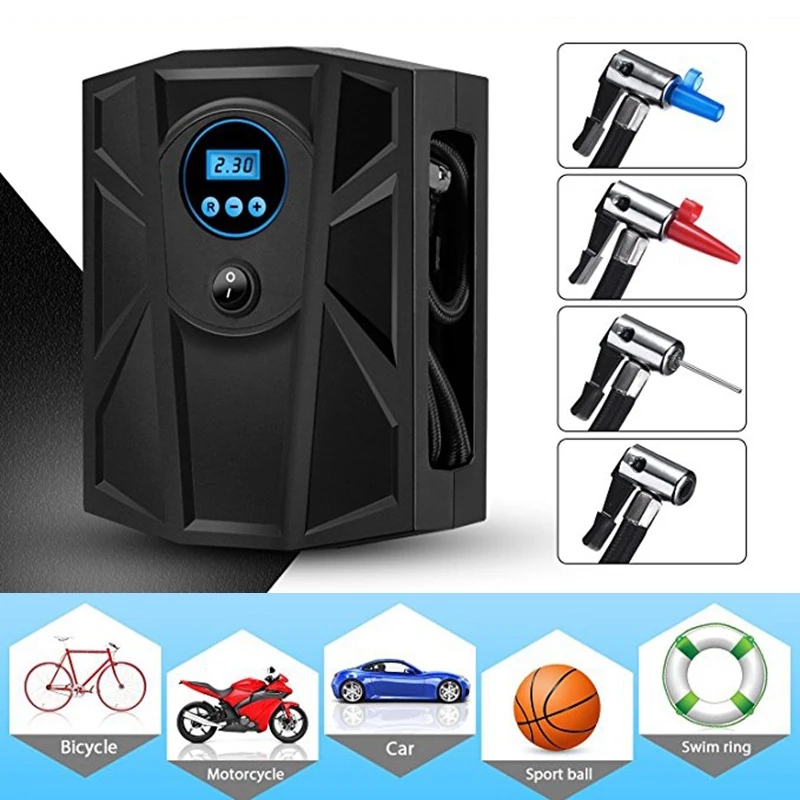 Digital Tire Inflator 12V DC Portable Auto Electric Digital Air Compressor Pump for Car Truck Bicycle Inflatable Emergency Pump