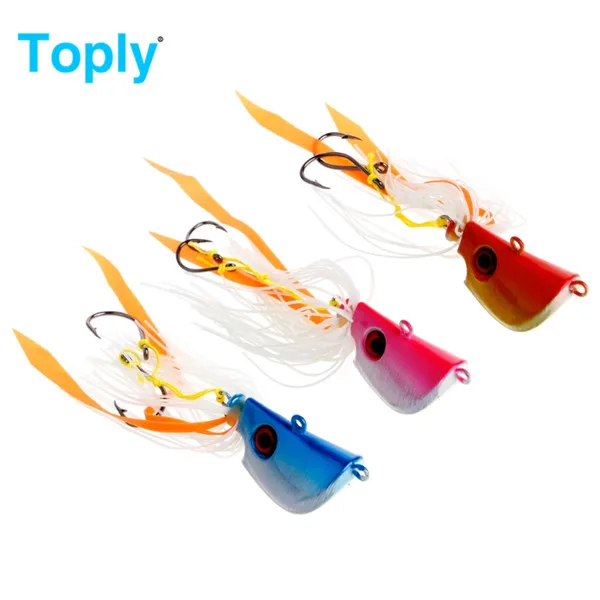 

Glow In Dark Luminous Metal Lead Head Jigs Fishing Lures Bait Squid Hooks 85g #Q39E#
