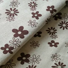 Цветочный, отпечатанный, винтажный пэчворк хлопок и лен ткань ленты для вышивания ручной 50x145 см