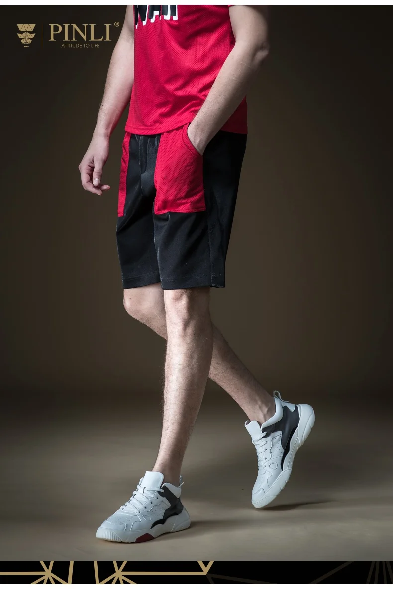 2019 Фитнес Для мужчин шорты топ Повседневное полиэстер Mid Pinli новые летние Для мужчин свободные цилиндр Спортивные штаны для отдыха прилив