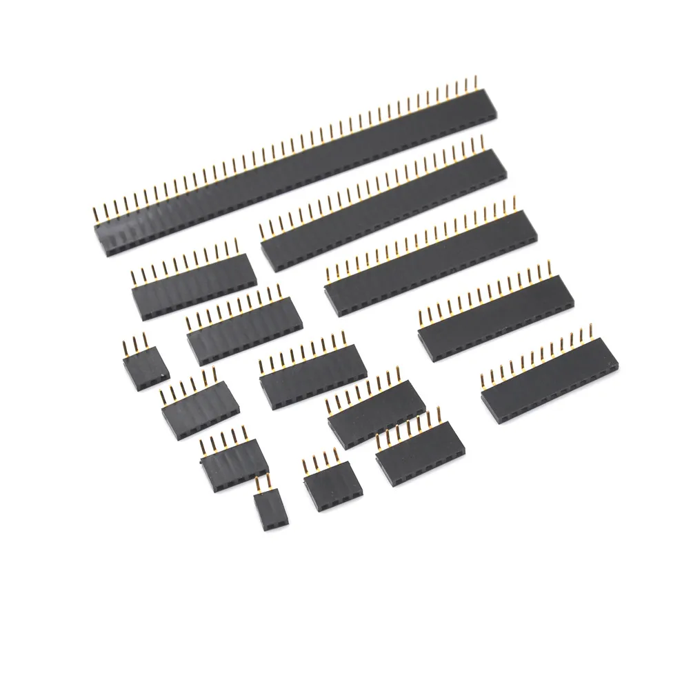 

10Pieces 2P-40P Header Right Angle Female Single Row Socket Connector 2.54mm Pitch Wholesale
