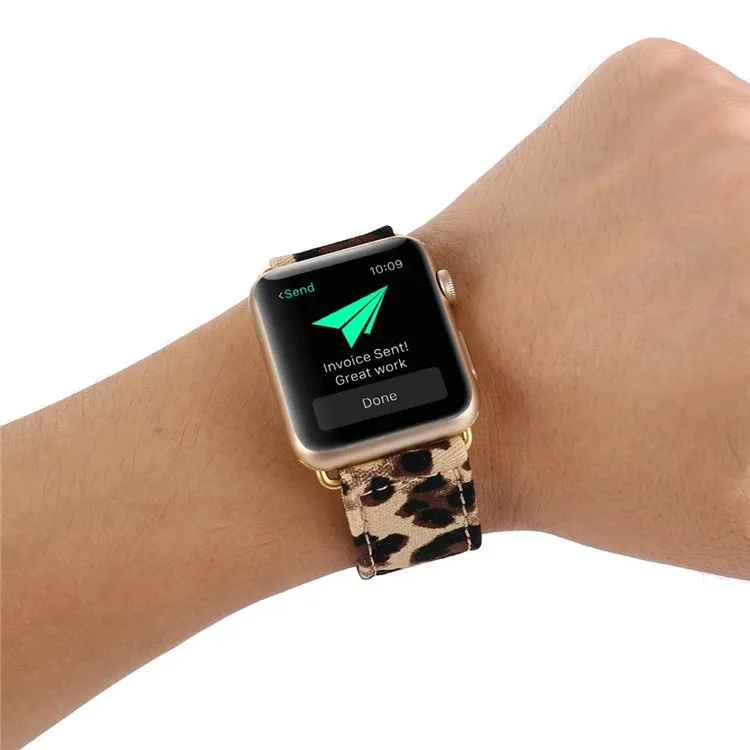 Ремешок для часов из натуральной кожи с леопардовым принтом Apple Watch 38 мм 40 42 44 Series5/4