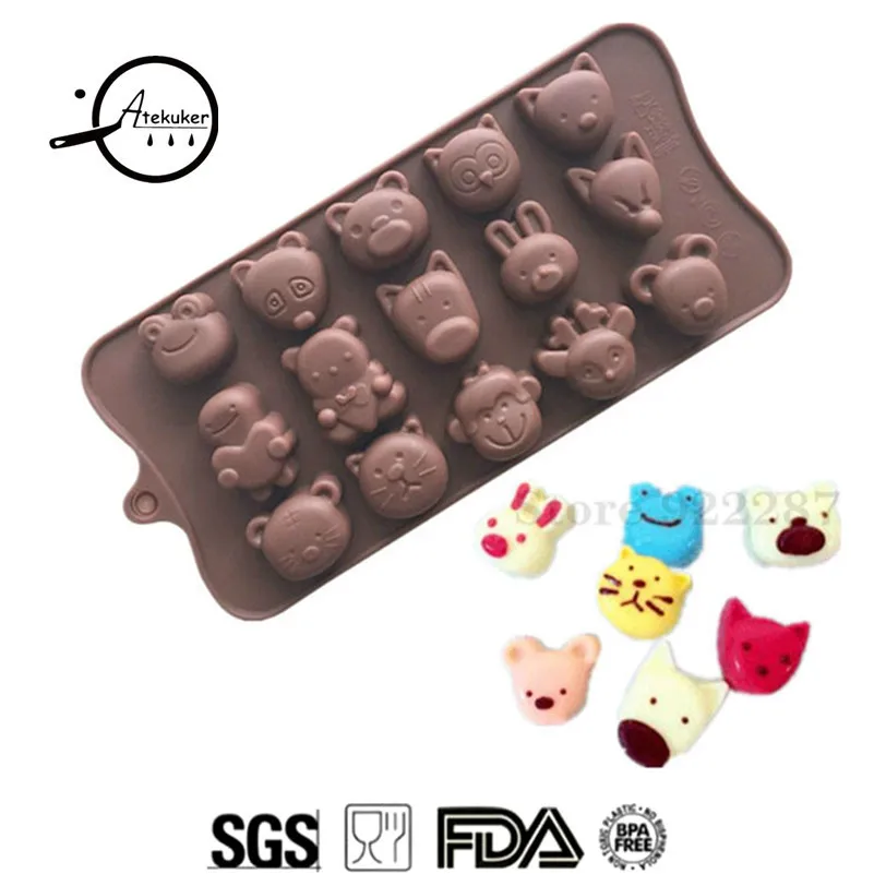 

Atekuker Animal Shape Silicone Mold For Chocolate Cake Decorating Tools Silicone Form For Candy Sweets Ice Cube Biscuit Mold