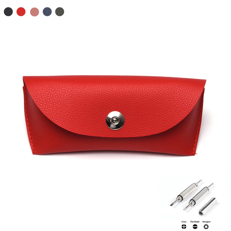 

Mimiyou PU Leather Spectacle Cases for Eyeglasses With Screwdriver Fashion Folding Sunglasses Box Bag Portable Eyewear Protector