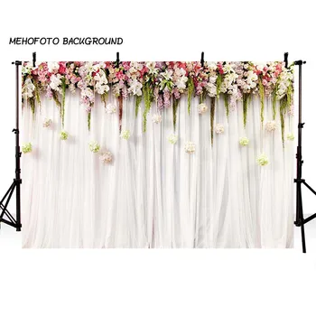 

MEHOFOTO Wedding White Tracery Wall Backdrop for Photography Party Floral Decorate Photo Background for Studio Prop