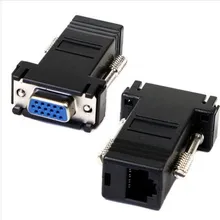 10 шт./лот 15PIN VGA для RJ45 Разъем расширитель порта VGA Женский к локальной сети Cat5 Cat5e RJ45 Ethernet переходник с внутренней резьбой