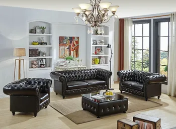 

Top Quality Luxury Antique Design Sectional Leather Sofa Set