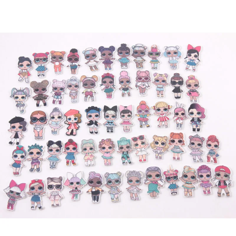

Wholesale LOL Girls100pcs/lot Big Eye Girls Resin Flatback for Hair Bows Snack Planar Resin Crafts for DIY Phone Decorations