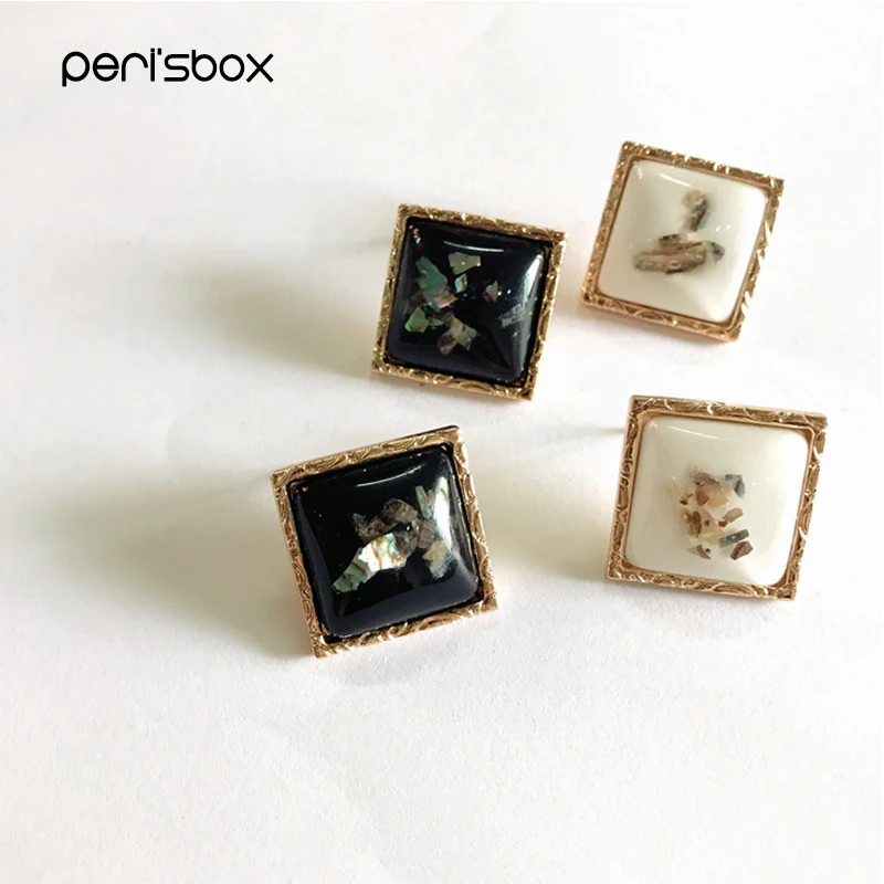 Классические серьги гвоздики Peri'sBox Lucite Cube простые квадратные современные