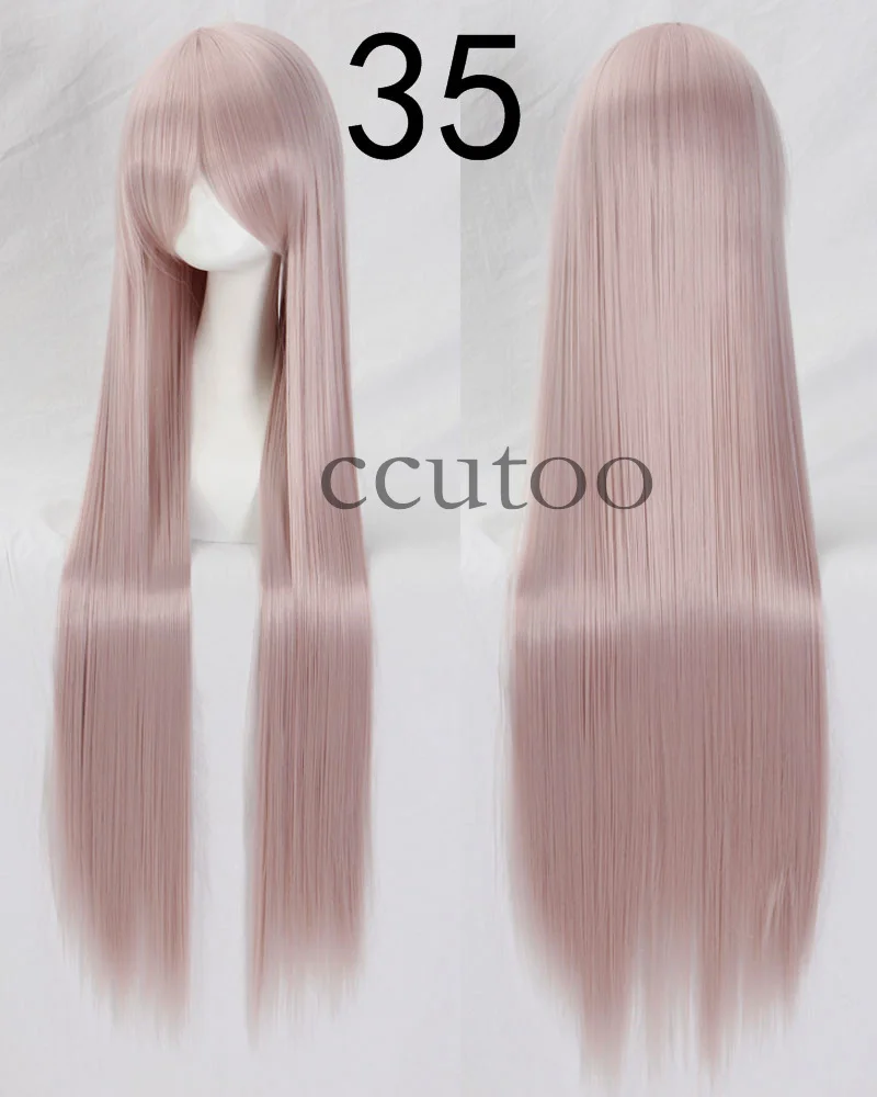 Ccutoo 100 см/39," 82 разных цвета полная челка прямые длинные термостойкие синтетические волосы Косплей Костюм Парики