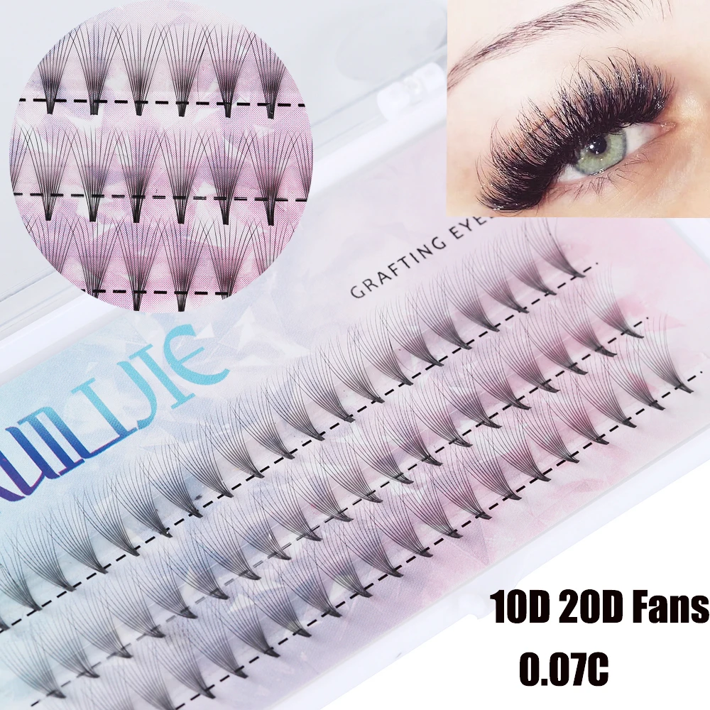 60 Cluster Thick Eyelash Extensions 0.07mm Fuax Mink Eyelashes Natural Eyelash Semi-permanent Individual Lashes Handmade Lashes