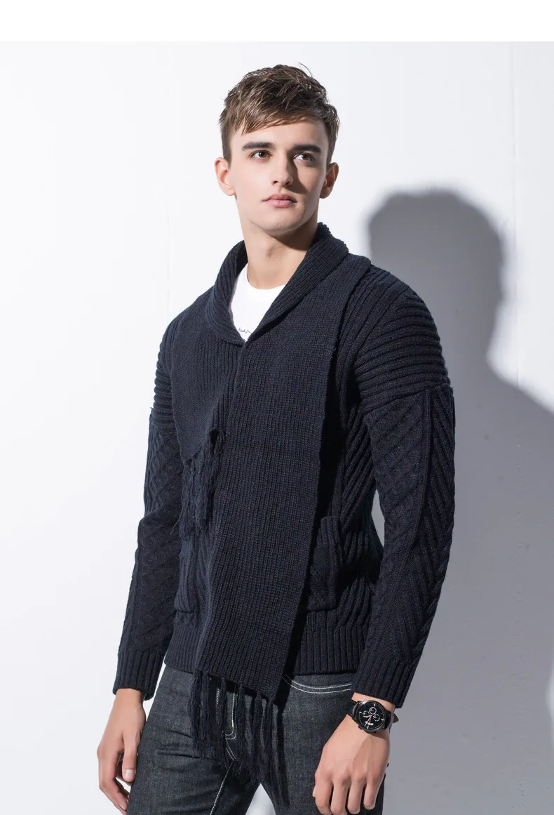 Winter Men Cardigan Coat Thicken Loose Fit Warm Turtleneck Sweater Men Autumn Knited Male Sweatercoat Black Brand Muls M-4XL-03