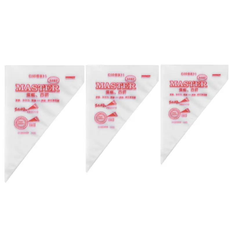 

100pcs/set Disposable Piping Bag Icing Fondant Cake Cream Decorating Pastry Tip Tool Kitchen Cake Cake Decorating Tools 3 Sizes