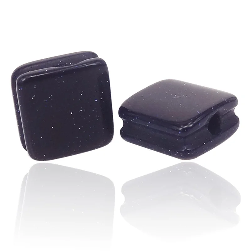 Натуральный камень квадратный лабрадорит, Кабошон бусины для модного браслета DIY ювелирных изделий полудрагоценный камень аксессуары 10 шт - Цвет: As image