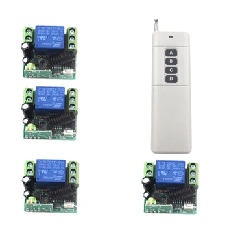 

DC12V 1CH Channel AC RF Wireless Remote Control Module Switch Relay Set With 4 Receiver For Light Lamp Garage Gate 4187