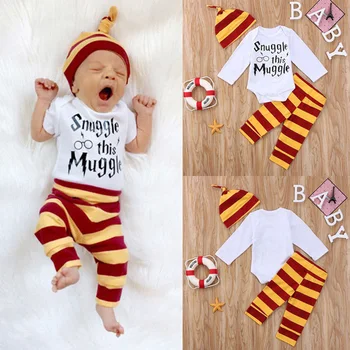 

NEW HOT SALES Newborn Baby Boys Girl Clothes Romper Pants Hat Outfit Set